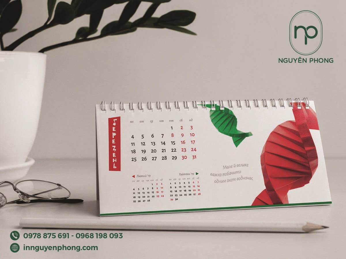 In lịch chất liệu cao cấp